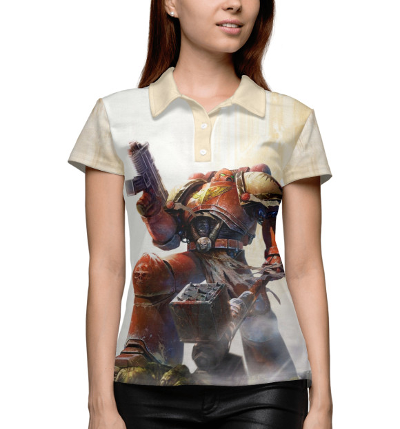 Женское поло с изображением Warhammer 40k цвета Белый