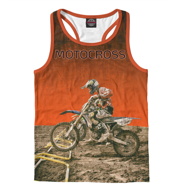 Мужская майка-борцовка с изображением Старт цвета Белый