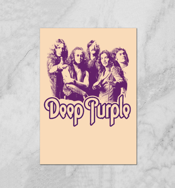 Плакат с притом Deep Purple цвета Белый Плакат с изображением Deep Purple цвета Белый