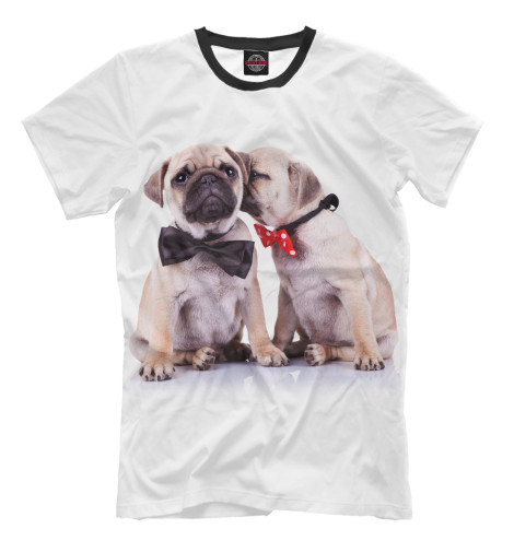 

Футболки Print Bar, Молочно-белый, Мопсы