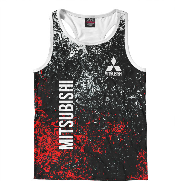 Мужская майка-борцовка с изображением MITSUBISHI цвета Белый