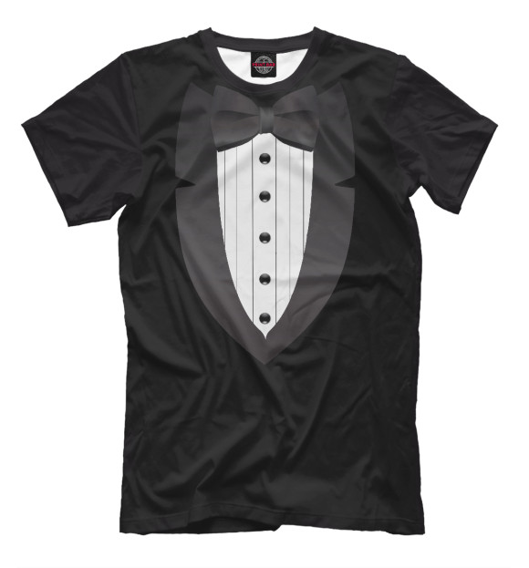 Мужская футболка с изображением Смокинг цвета Черный