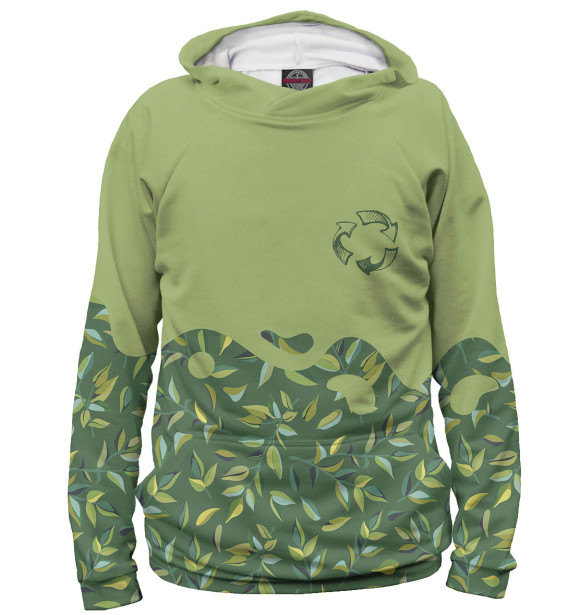 Женское худи с изображением Eco цвета Белый