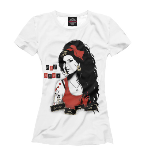 

Футболки Print Bar, Белый, Amy Winehouse