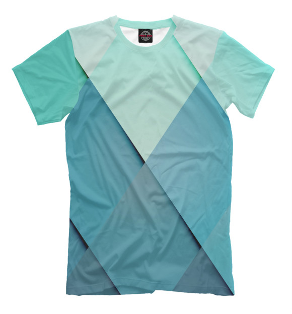 Мужская футболка с изображением Azure rhombuses цвета Грязно-голубой
