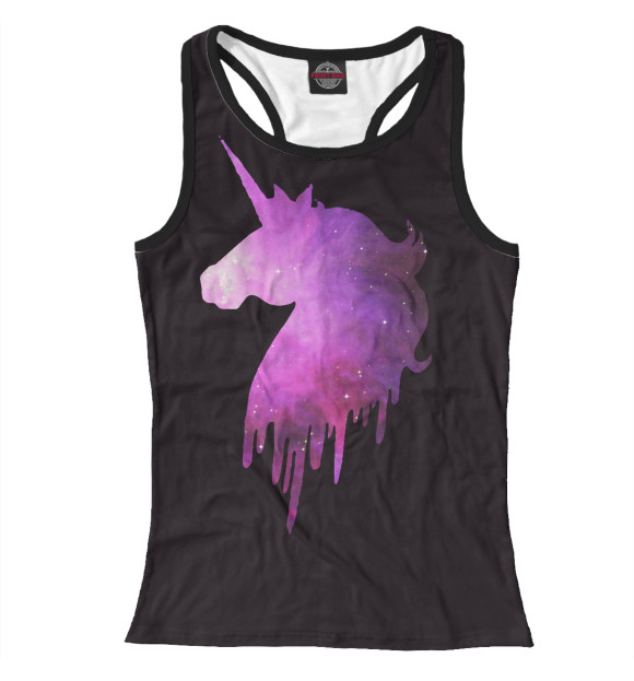 Женская майка-борцовка с изображением Звездный единорог цвета Белый