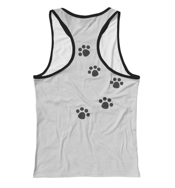 Женская майка-борцовка с изображением Любопытная киса цвета Белый