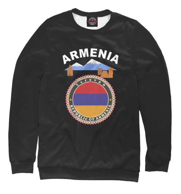 Свитшот для девочек с изображением Armenia цвета Белый