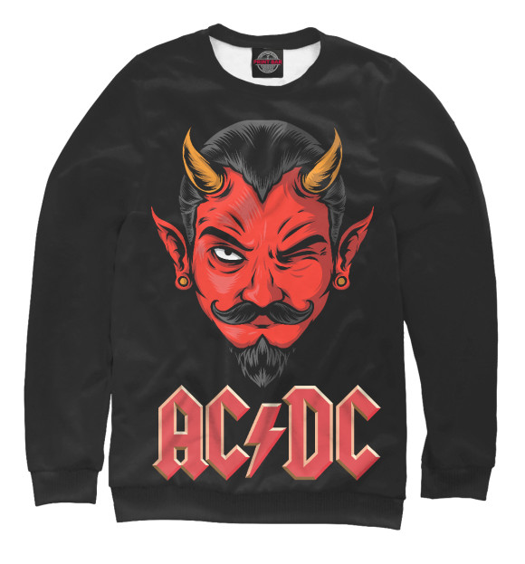 Свитшот для девочек с изображением AC/DC цвета Белый