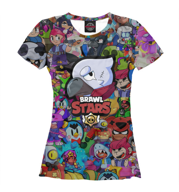 Женская футболка с изображением Brawl Stars:Crow цвета Белый
