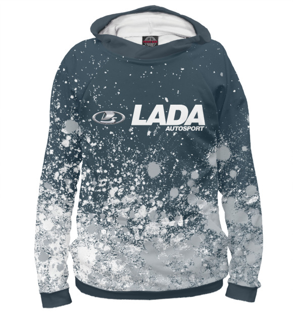 Худи для девочки с изображением Lada Autosport | Арт цвета Белый