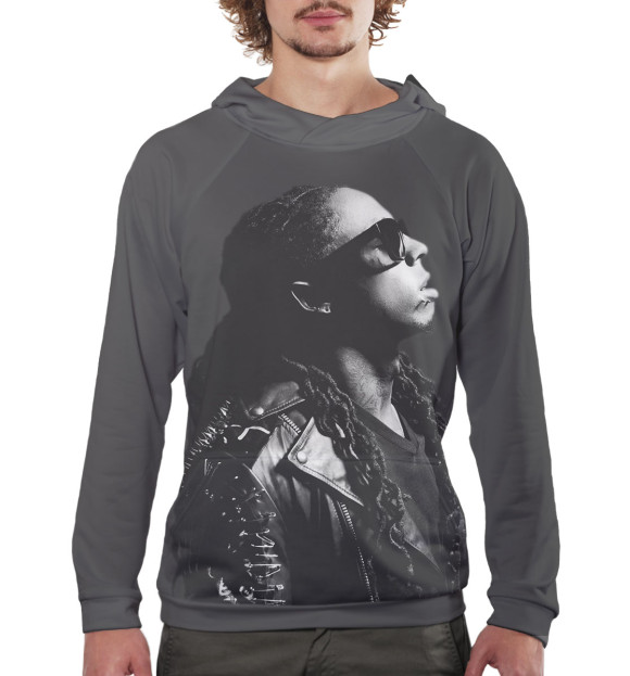 Мужское худи с изображением Lil Wayne цвета Белый