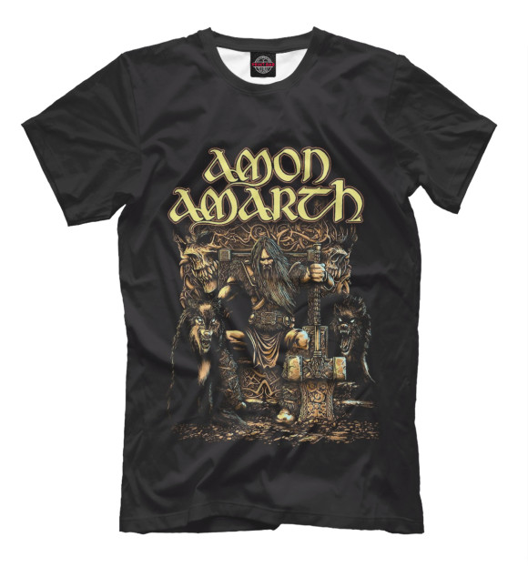 Мужская футболка с изображением Amon Amarth цвета Черный
