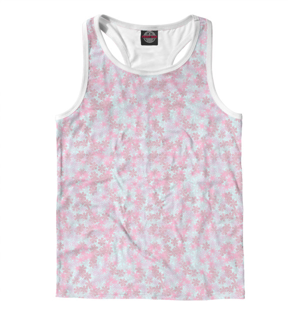 Мужская майка-борцовка с изображением Розовые Снежинки цвета Белый