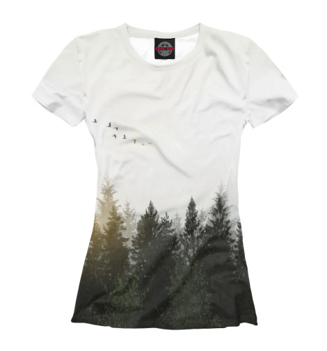 

Футболки Print Bar, Белый, Лесной пейзаж