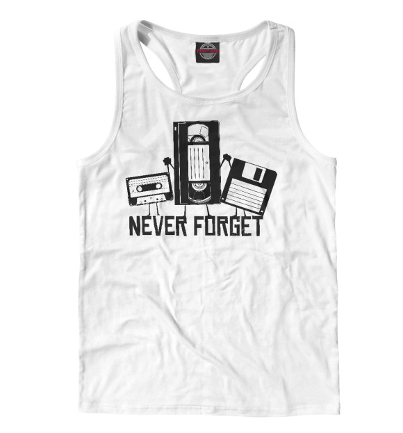 Мужская майка-борцовка с изображением Never forget цвета Белый