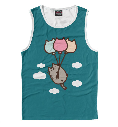 

Майки Print Bar, Белый, Кот на шариках