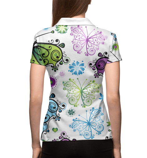 

Поло Print Bar, Белый, Butterfly