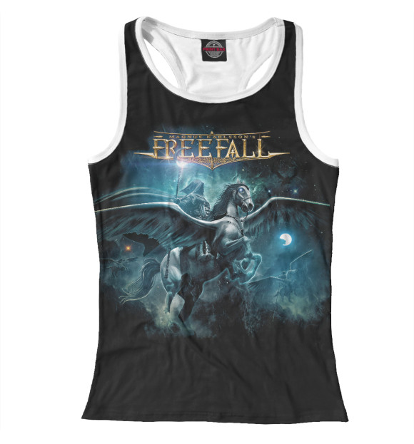 Женская майка-борцовка с изображением Mmagnuskarls son's freefall цвета Белый