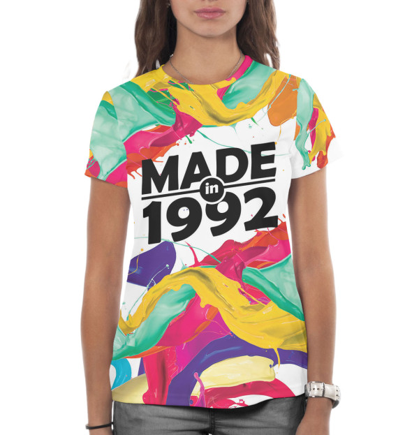 Женская футболка с изображением Made in 1992 цвета Белый