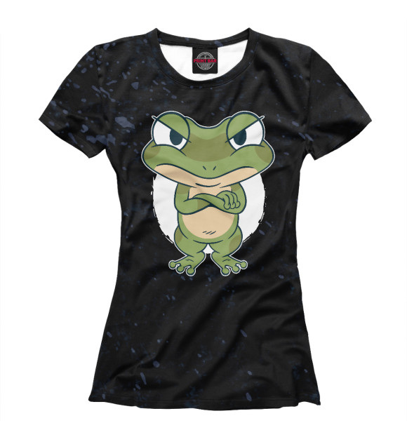 Футболка для девочек с изображением Angry Mad frog цвета Белый