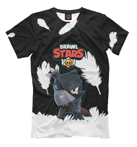 Мужская футболка с изображением BRAWL STARS CROW цвета Белый
