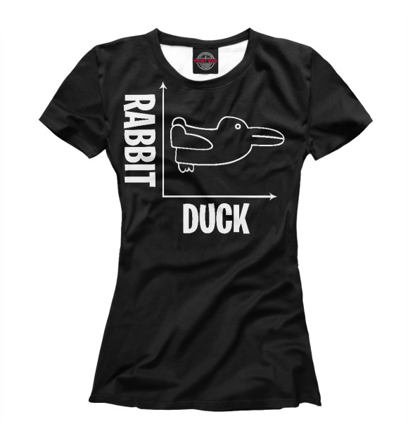 Футболка для девочек с изображением Rabbit Duck цвета Белый