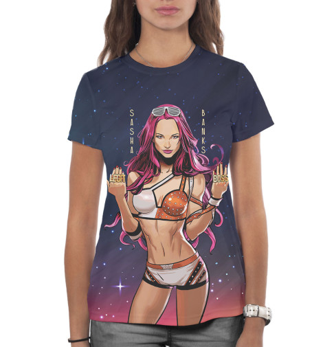 

Футболки Print Bar, Белый, Саша Бэнкс