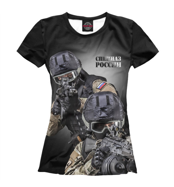 Женская футболка с изображением Спецназ России цвета Белый