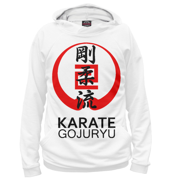 Женское худи с изображением Karate Gojuryu цвета Белый