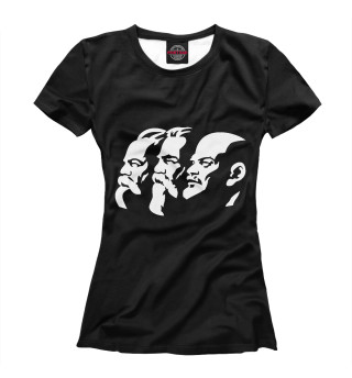 Женская футболка Маркс, Энгельс и Ленин