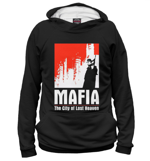 Мужское худи с изображением Mafia цвета Белый