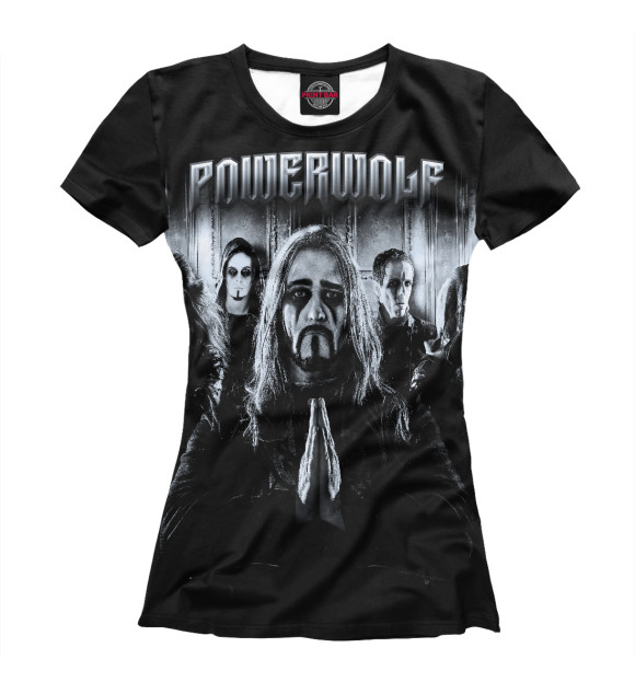 Футболка для девочек с изображением Powerwolf цвета Белый