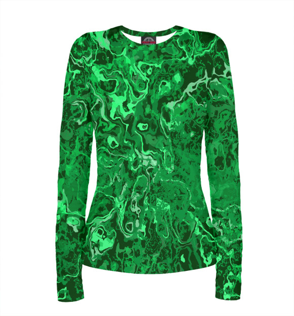 Женский лонгслив с изображением CAMOUFLAGE цвета Белый