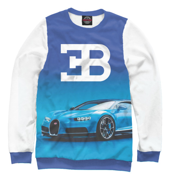 Мужской свитшот с изображением Bugatti цвета Белый