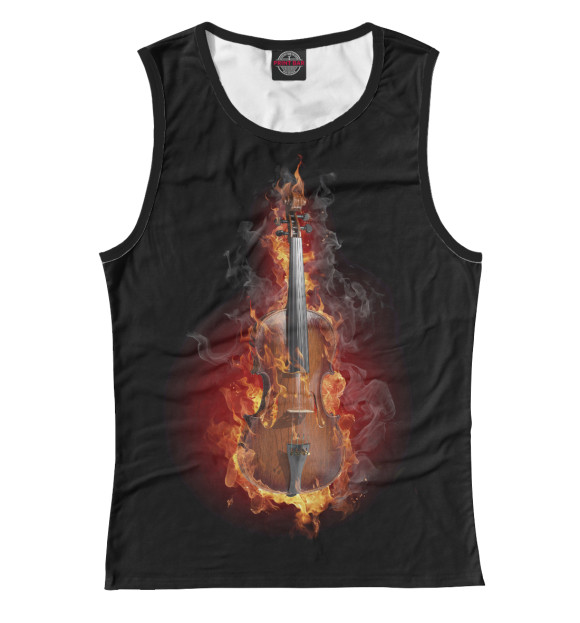 Майка для девочки с изображением Fire violin цвета Белый