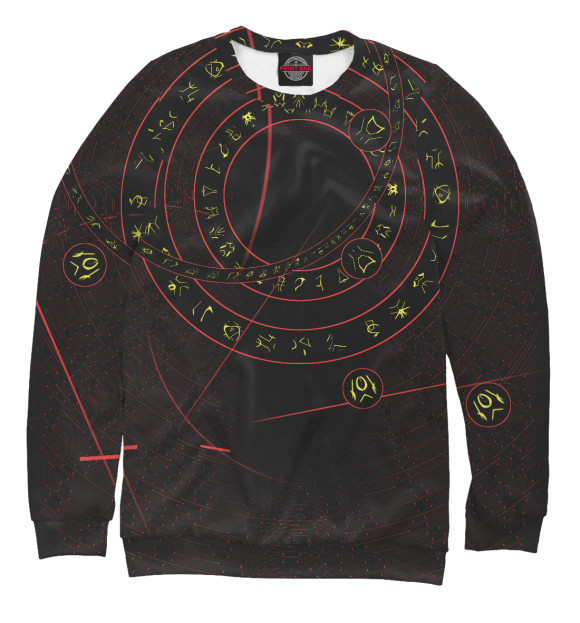 Женский свитшот с изображением Скандинавские руны цвета Белый