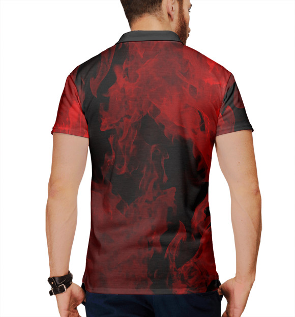 Мужское поло с притом Geometry Dash цвета Белый Мужское поло с изображением Geometry Dash цвета Белый