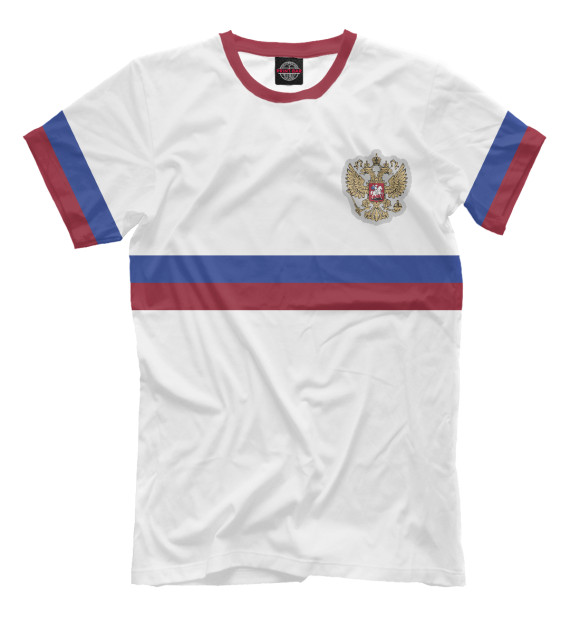 Мужская футболка с изображением Сборная России гостевая цвета Белый