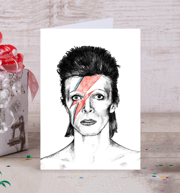 Открытка с изображением David Bowie цвета Белый