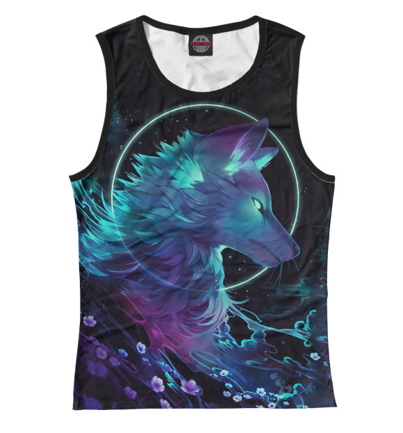 Майка для девочки с изображением Волк цвета Белый