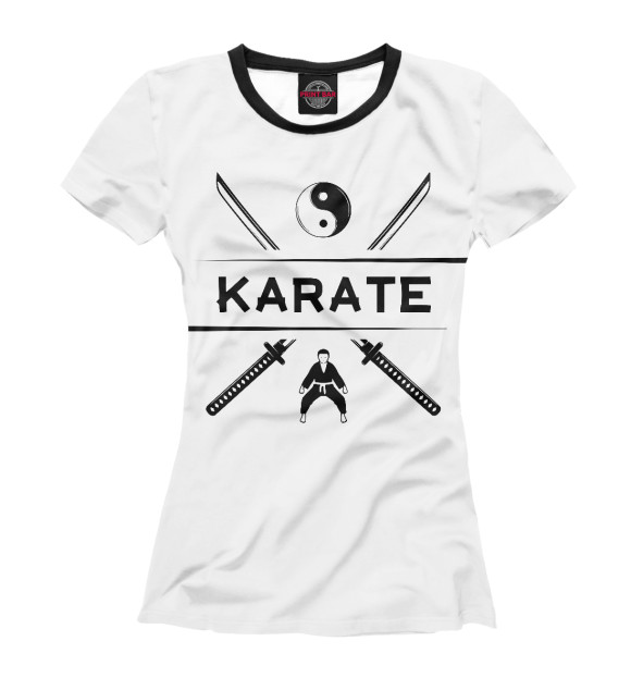 Футболка для девочек с изображением Karate цвета Белый