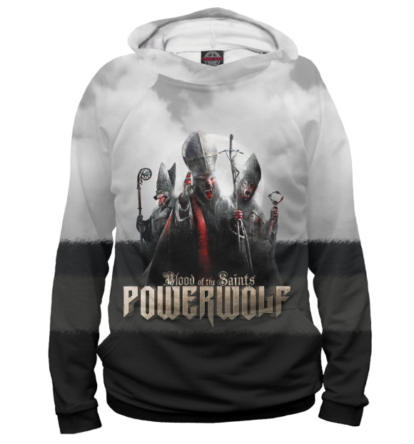 Женское худи с изображением Powerwolf - Blood Of The Saints цвета Белый