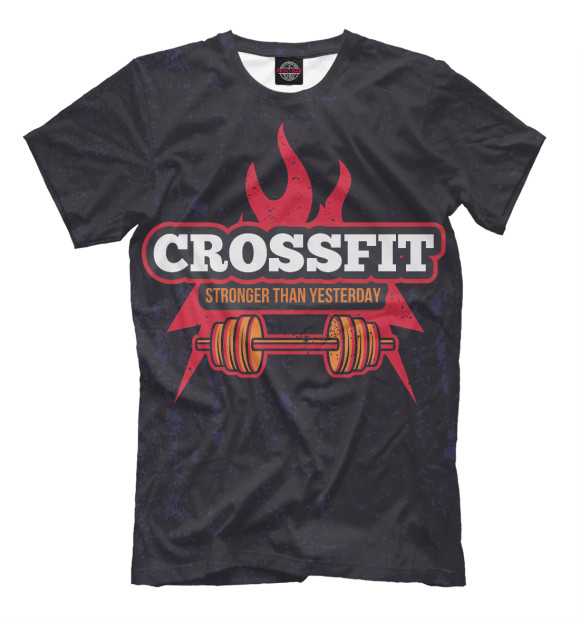Мужская футболка с изображением Crossfit цвета Черный