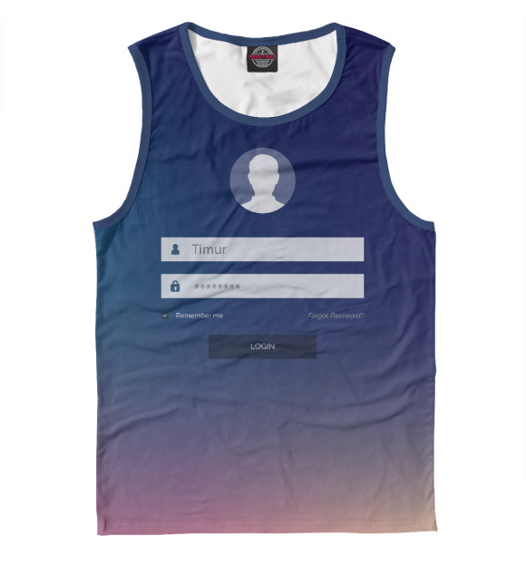 Мужская майка с изображением Тимур цвета Белый