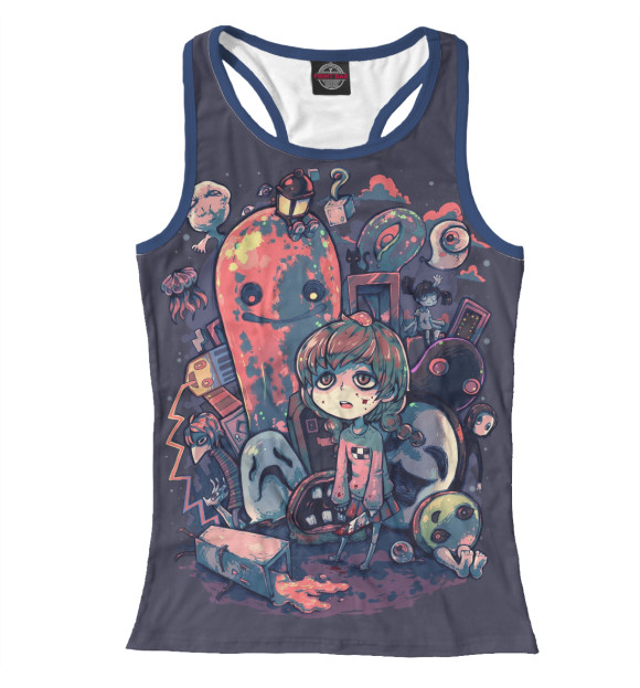 Женская майка-борцовка с изображением Девочка цвета Белый