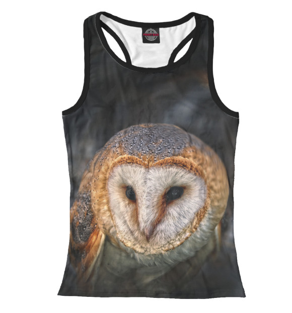 Женская майка-борцовка с изображением Сипуха цвета Белый