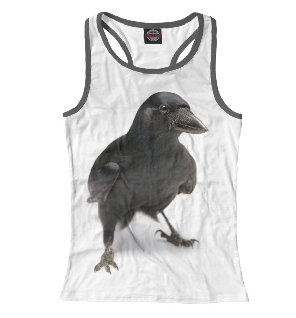 Женская майка-борцовка с изображением Ворон цвета Белый