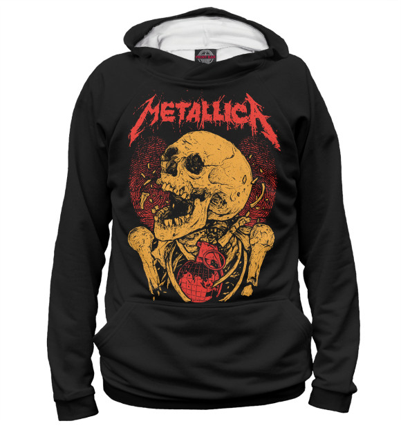 Мужское худи с изображением Metallica цвета Белый