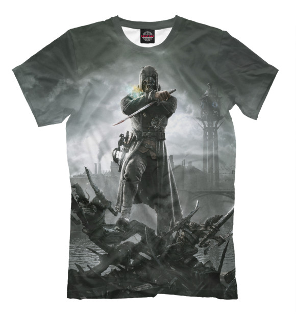 Мужская футболка с изображением Dishonored цвета Серый
